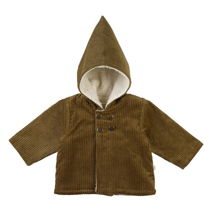 Wholesale Children's Autumn Winter Retro Warm Corduroy Velvet Hooded Jacket