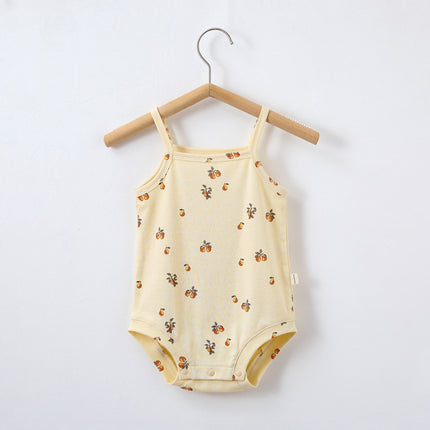 Infants Sling Bodysuit Summer Cotton Printed Siamese Triangle Romper