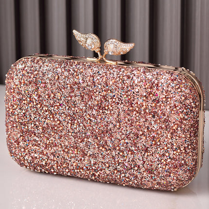 Women's Rhinestone Beads and Sequins Evening Bag Retro Butterfly Dress Bag 