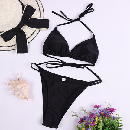 Wholesale Women's Split Mesh Long-sleeved Outer Sexy Bikini Three-piece Swimsuit 