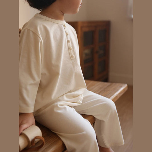 Wholesale Kids Spring Fall Pajamas Loungerwear Two-piece Set