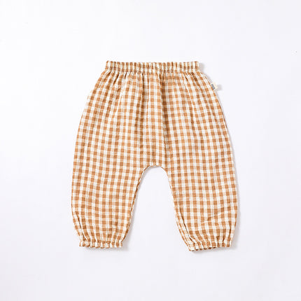 Infant Baby Summer Check Bloomers Loose Casual Pants