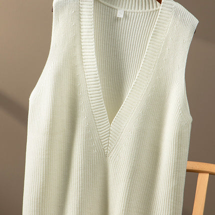 Wholesale Women's Spring Autumn Knitted Sleeveless Wool Vest Sweater