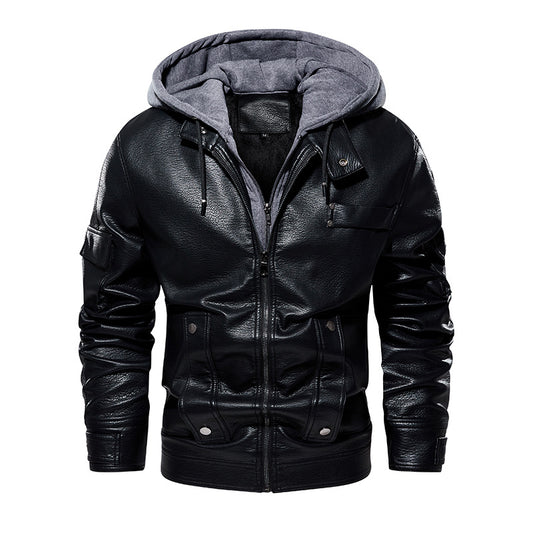 Wholesale Men's Fall Winter Warm Fashionable PU Leather Jacket