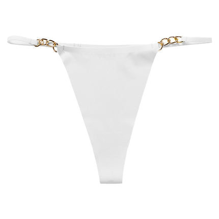 Wholesale Women's Sexy Panties Traceless Cotton Crotch Breathable Metal Ring Thong