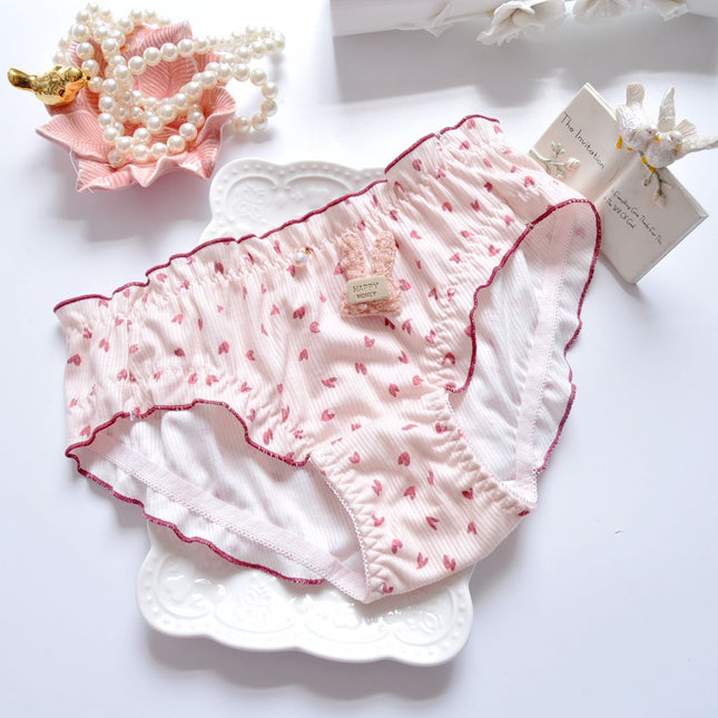 Wholesale Girls Floral 100% Cotton Sexy Embroidered Flying Briefs