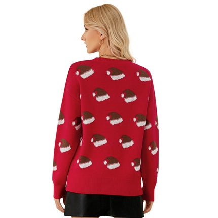 Wholesale Women's Autumn Winter Round Neck Cartoon Christmas Sweater