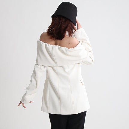 Wholesale Women's Spring Off-Shoulder Off-The-Shoulder Blazer Jacket