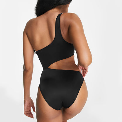 Women's Sexy One-piece Swimsuit with Contrasting Color Hollow Bikini 
