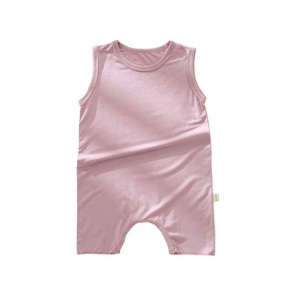 Newborn Baby Summer Modal Thin Sleeveless Vest Shorts Romper