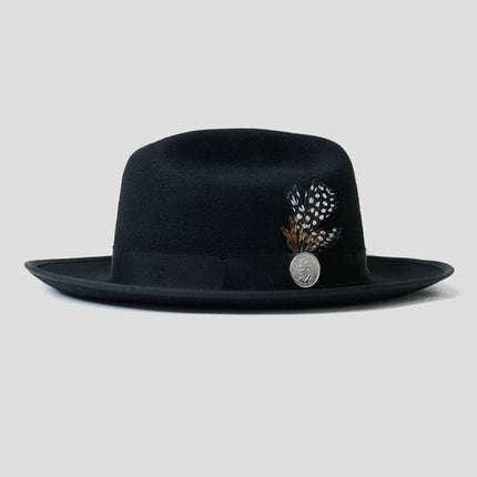 Wholesale Men's Retro Hat British Felt Hat Free Hem Jazz Hat