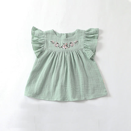 Wholesale Infant Baby Girl Summer Cotton Dress Shorts Two Piece Set