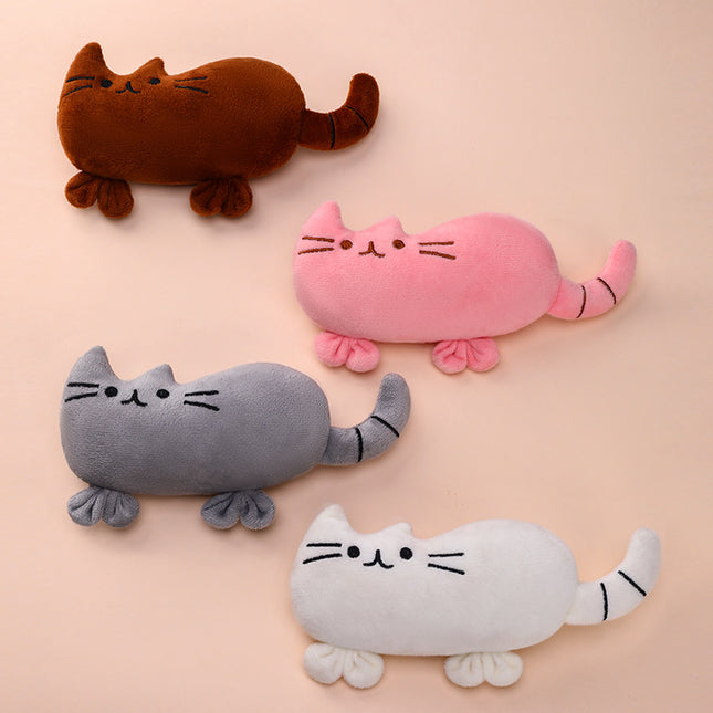 Wholesale Pet Plush Expression Cartoon Cat Shape Toy Teeth Resistant Cat Toy 