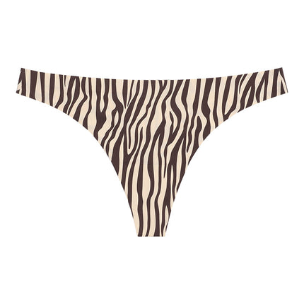 Wholesale Ladies Leopard Print Traceless Thong Women's Low Waist Sexy Breathable Panties