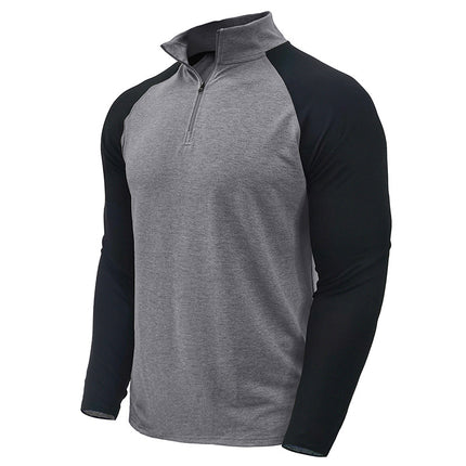 Men's Pullover Stand Collar Long Sleeve Zip Turtleneck Sweatshirt
