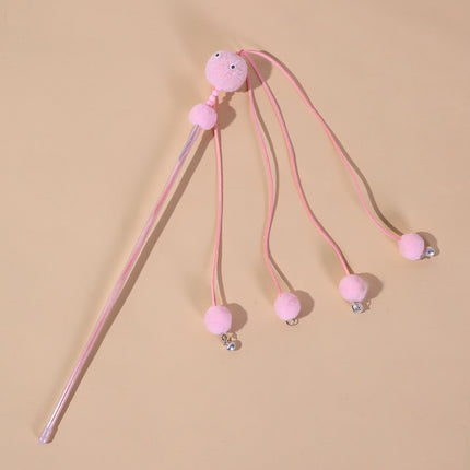 Wholesale Wire Cat Teaser Stick Suction Cup Base Cat Toy Feather Bell 