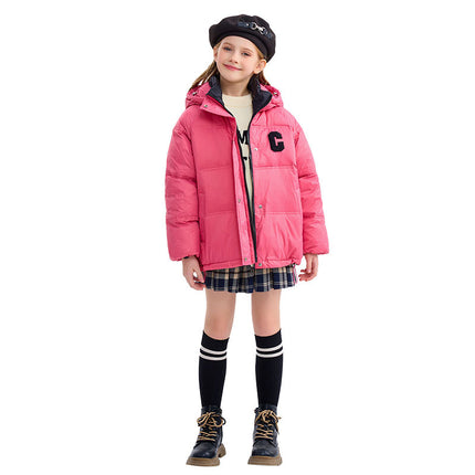 Wholesale Girls Solid Color Warm Down Jacket