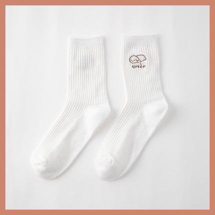Wholesale Women's Spring and Summer Cotton Cute Cartoon Mid-calf Socks