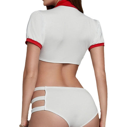 Wholesale Ladies Lace Sexy Lingerie Nurse Suit Stockings Uniform 