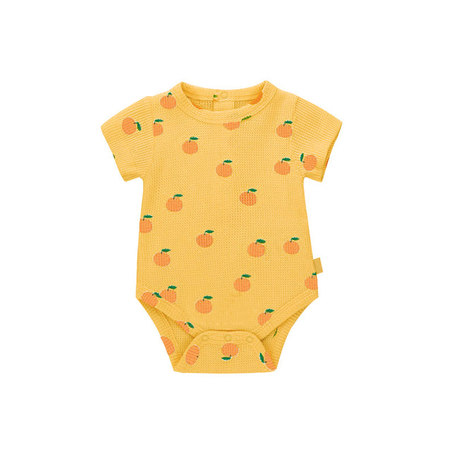 Infants Short Sleeve Bodysuit Newborn Baby Summer Waffle Triangle Romper