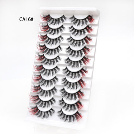 Wholesale 10 Pairs of Colorful Multi-layered Messy Thick 3D False Eyelashes