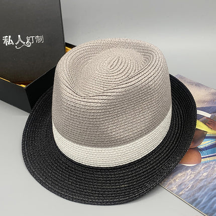 Wholesale Men's and Women's Straw Hats British Style Sunshade Beach Hats 