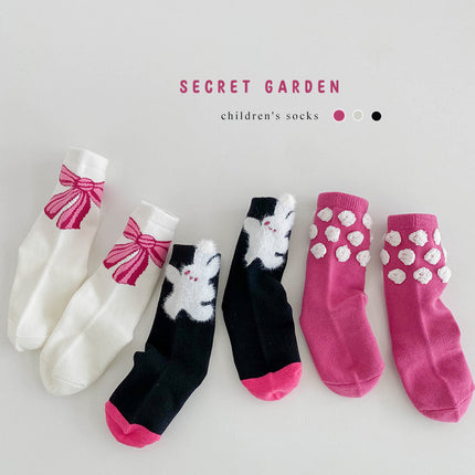 Wholesale 3 Pairs Kids Cartoon Mid-tube Cotton Cute Socks