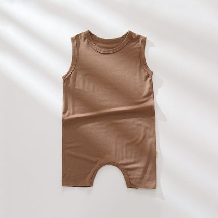 Newborn Baby Summer Modal Thin Sleeveless Vest Shorts Romper