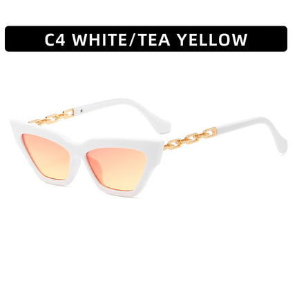 Women's and Men's Outdoor Trend Cat Eye Retro Fashion Metal Sunglasses