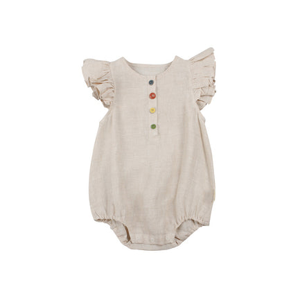 Infants Baby Summer Thin Small Flying Sleeve Bodysuit Romper