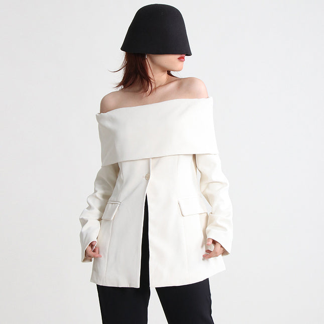 Wholesale Women's Spring Off-Shoulder Off-The-Shoulder Blazer Jacket