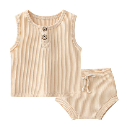 Wholesale Infant Baby Summer Short Sleeve Vest Shorts Two Piece Set