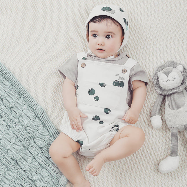 Wholesale Spring Organic Cotton Baby Clothes Overalls Baby Rompers Newborn Bodysuits