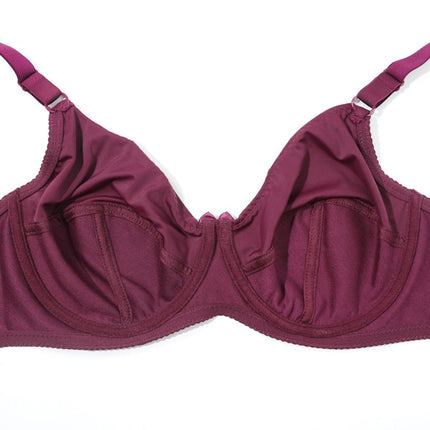 Wholesale Women's Large Size Thin Glossy Adjustable Full Cup Bra