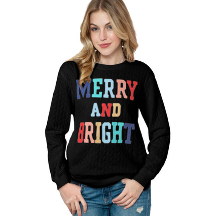 Wholesale Women's Autumn Knitted Letter Print Multicolor Long Sleeve Hoodies