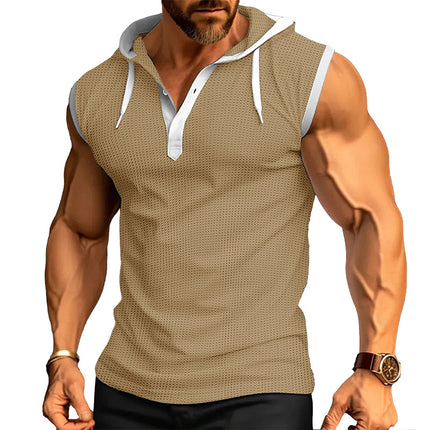 Men's Pullover Casual Fitness Sports Loose Hooded Sports Vest