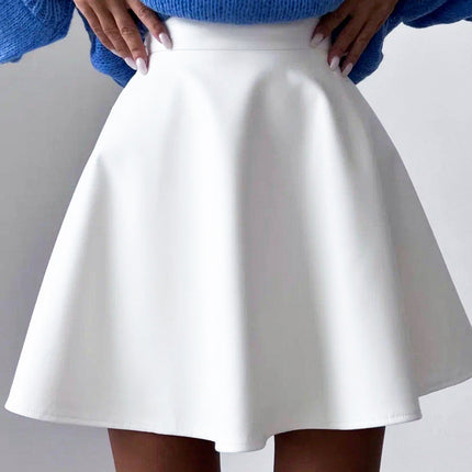 Wholesale Ladies Simple White Skirt Women's Summer Skirt A Line Short Skirt