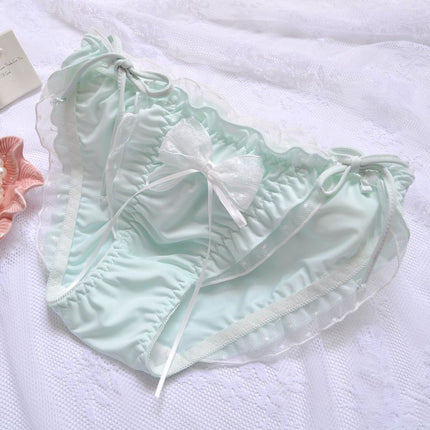 Wholesale Girly Ruffles Triangle Cute Lace Up Panty