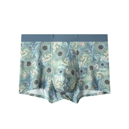 Wholesale Summer Ice Silk Printing Panties Comfortable Mesh Breathable Antibacterial Panties Crotch