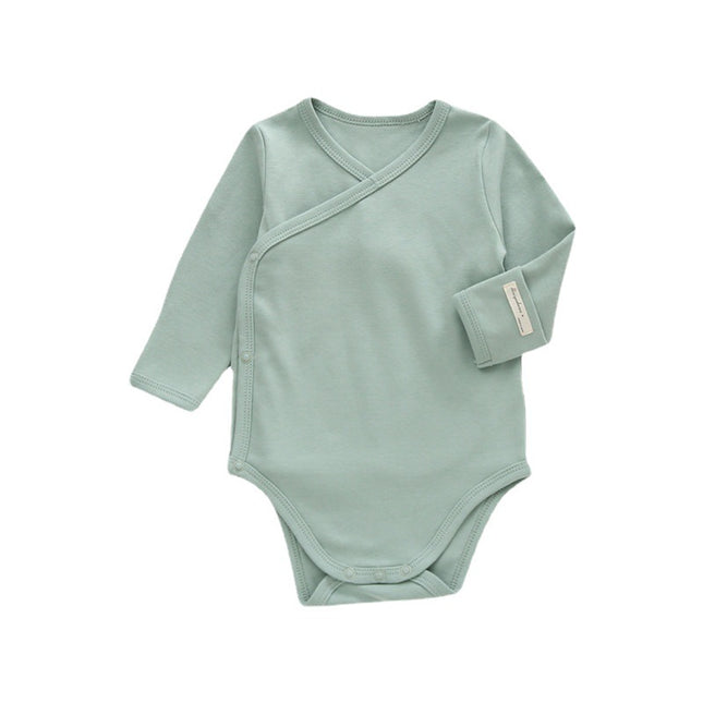 Newborn Baby Cotton Triangle Romper Side Buckle Tie Rope Side-snap