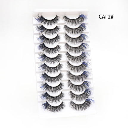 Wholesale 10 Pairs of Colorful Multi-layered Messy Thick 3D False Eyelashes