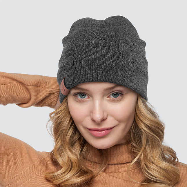 Wholesale Winter Thickened Solid Color Cold-proof Knitted Warm Hat