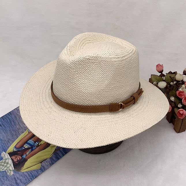 Men's Panama Sunscreen Jazz Hat Spring and Summer Beach Straw Hat 