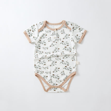 Newborn Baby Onesie Infant Summer Thin Cotton Printed Romper Bodysuit