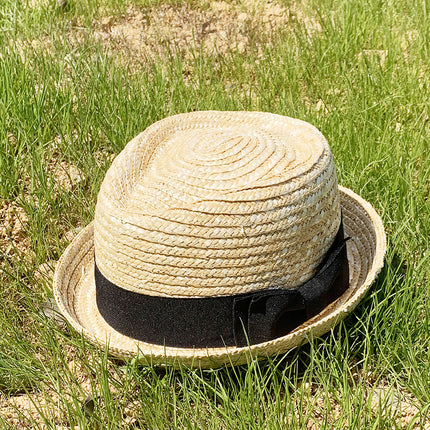 Wholesale Summer Sunshade Wheat Straw Braided Hand-knit Jazz Hat 