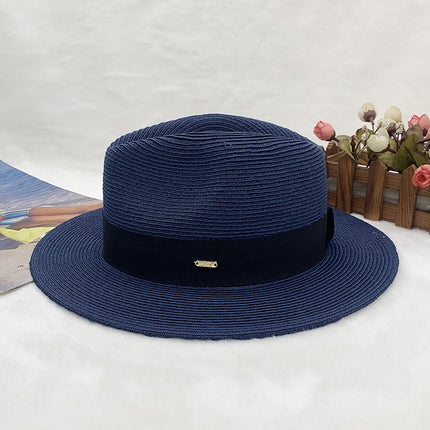 Men's and Women's Foldable Thin Braids Jazz Top Hat Breathable Sun Shade Vacation Hat 