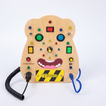 Wholesale Kids Wooden Button Circuit Board Educational Early Education Toy Power Switch 