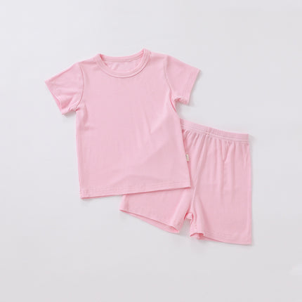 Wholesale Infant Baby Summer Modal Short Sleeve High Waist Pajamas Set