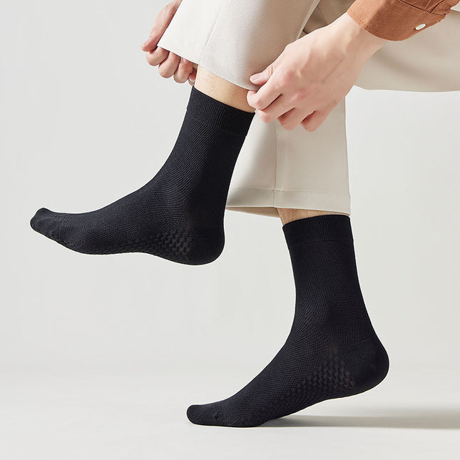 Wholesale Men's Summer Anti-odor Antibacterial and Sweat-absorbent Cotton Mid-calf Socks