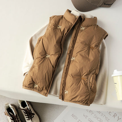 Wholesale Baby Autumn Winter Embroidery Warm Soft Down Vest